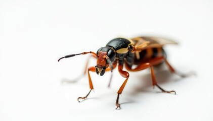Close-up of single insect on pure white background, fauna, wildlife