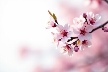 Fototapeta premium Delicate cherry blossom branches isolated on white, flowers, nature