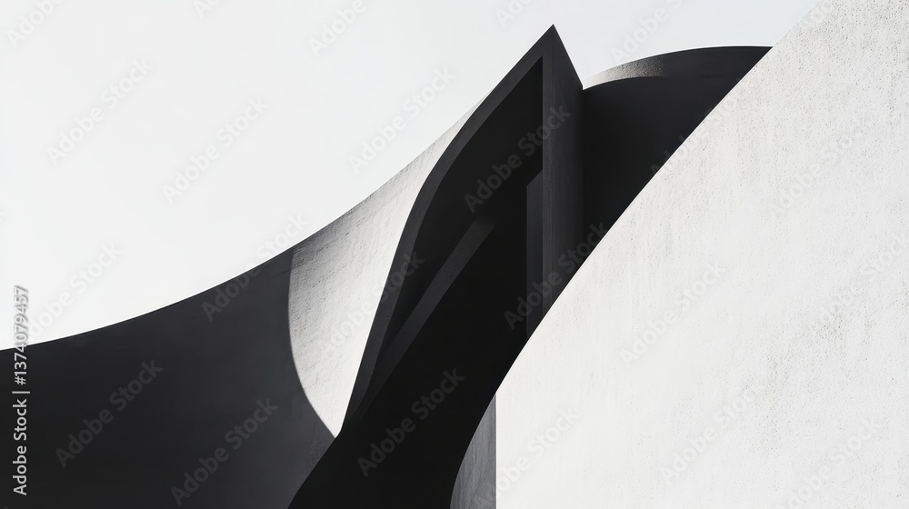 Aufkleber abstract architecture in perspective: a striking, minimalist composition featuring sleek, geometric 