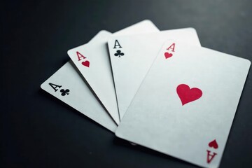 Obraz premium Four aces spread out, forming a diamond shape , pattern, symbol