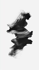 Abstract Ink Motion: Swirling monochrome ink strokes dance across the surface, evoking a sense of dynamic movement, raw emotion, and artistic expression.
