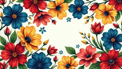 Fototapeta premium Intricate, flowing floral design, continuous pattern , art, design, summer