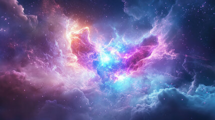 Galaxy and Cosmo, A cosmic crystal floating in space, emitting radiant pulses in high fidelity, perfect for digital art or science themes.