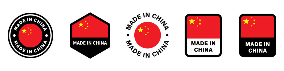 Made in China - vector stamps or stickers for product packaging.