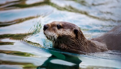 水中にいるラッコ