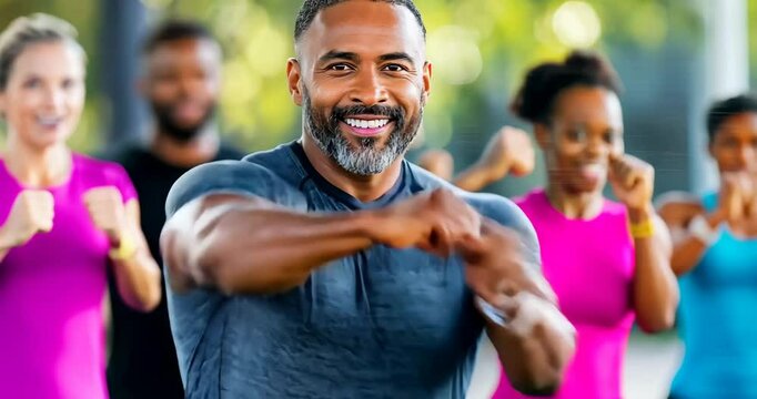 Trainer Leads Diabetes Exercise Class