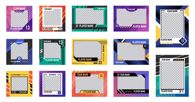 Sport trading card template set