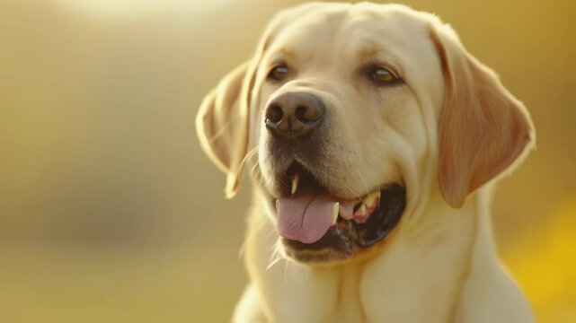 Golden Retriever Dog Paw Waving Hello Funny Video Footage. Happy Yellow Labrador Breed Puppy Wants to Play Clip. Cute Domestic Animal Gives High Five to Owner.