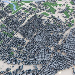 Fototapeta premium Bari City Italy Map, 3D Rendering