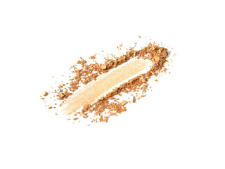 Crumbled beige powder foundation