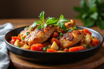 Fototapeta premium Basque Rustic Chicken Meal