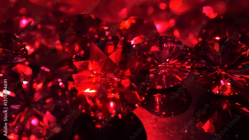 Aufkleber A close up of a bunch of red diamonds. The diamonds are all different sizes and are arranged in a pattern