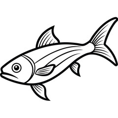 Fish vector illustration on a white background with aquatic and marine elements