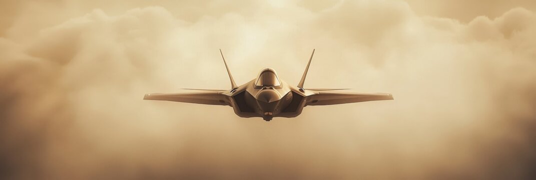 A marvel of aerospace engineering, the futuristic fighter jet rules the skies with its cutting-edge design