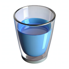 Glass of Clear Water on Reflective Surface