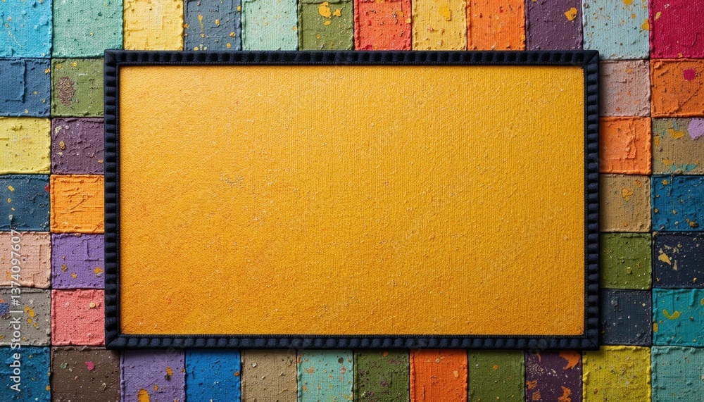Poster creative art event studio workspace colorful paints vibrant environment close-up view abstract conce