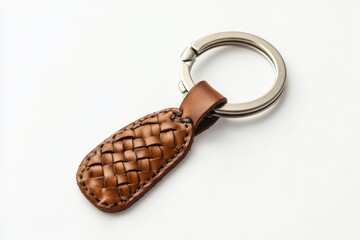 Elegant Braided Leather Keychain A Sophisticated Accessory