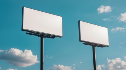 Obraz premium Rival product advertising showcased on two billboards