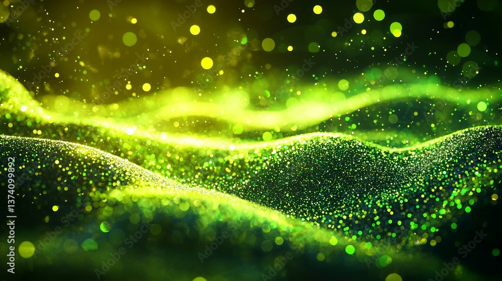 Aufkleber the background features green futuristic particles technology with an ai generative vibrant energy l