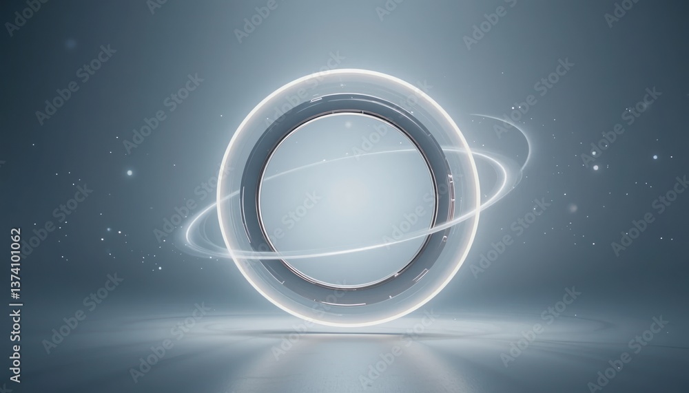 Poster dynamic energy sphere visualization digital realm abstract art futuristic environment centered viewp