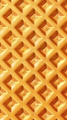 Naklejka premium Golden waffle pattern background texture
