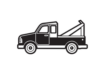 Naklejka premium Tow Truck Silhouette Vector