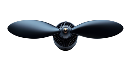 Vintage Propeller: A detailed shot of a vintage airplane propeller, capturing its sleek design and metallic sheen, an emblem of aviation history.