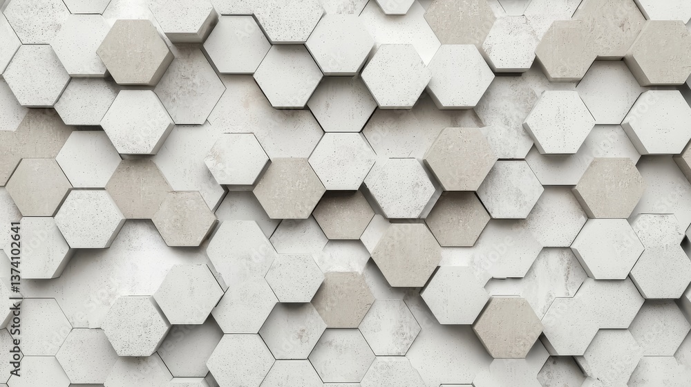 Poster the interior of the room is patterned with empty concrete hexagons and illuminated from above by cei