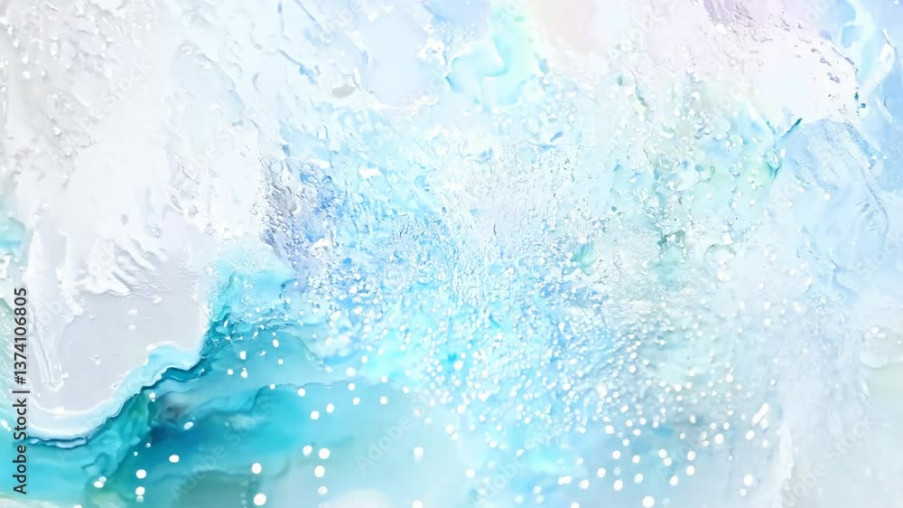Poster a white background with a beautiful blend of blue and purple colors. the colors are swirling and cre