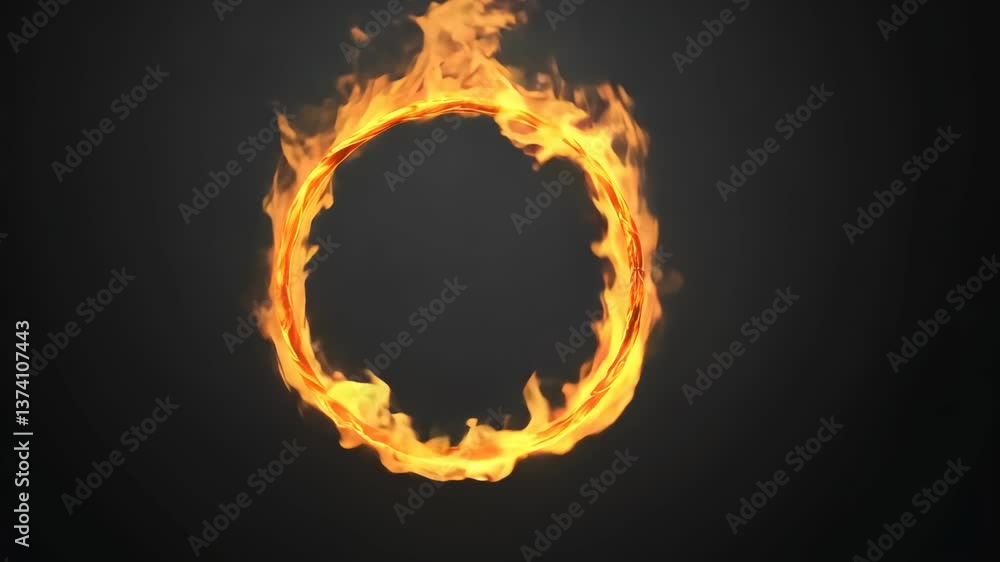 Aufkleber fire ring glowing against a dark background creating a captivating visual effect