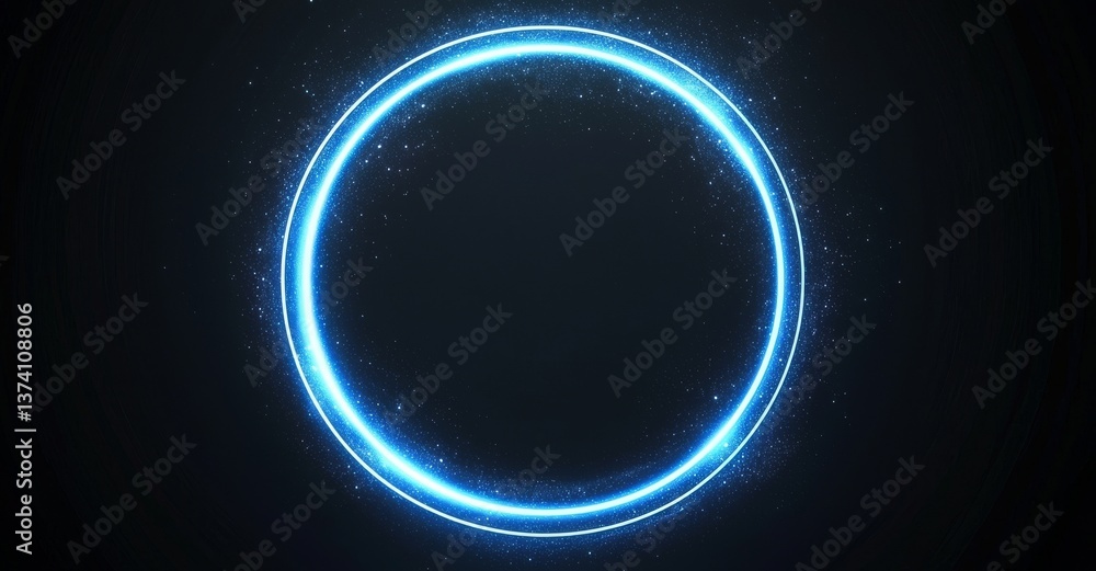 Poster the background features a technological and industrial circular design with a copied space theme