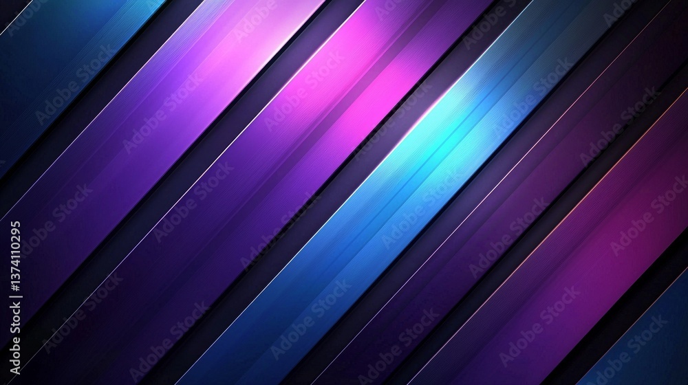 Poster the background features a trendy retro style with abstract diagonal lines and a colorful gradient