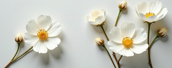Obraz premium Isolated white pressed and dried flower on a textured background perfect for aesthetic scrapbooking and dry plant crafts, background, aesthetic