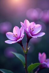 Romantic violet flowers in full bloom with soft focus and blurred background,  plant,  natural