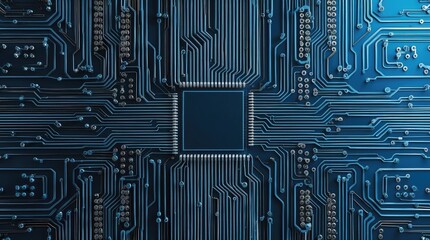 Abstract digital maze pattern interconnected circuit elements ethical dilemma symbolism deep blue tech aesthetic