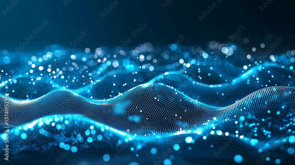 Aufkleber a 3d rendered image displays an abstract blue futuristic background, highlighting the concept of a t