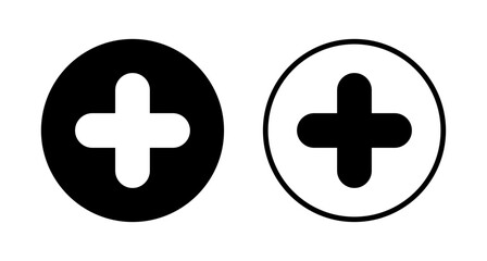 Fototapeta premium Plus icon logo design. Add plus sign and symbol