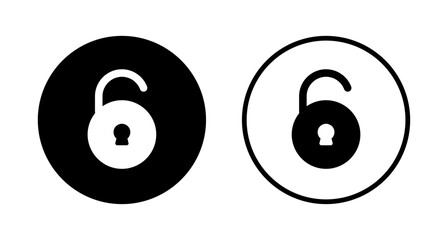 Unlock icon logo design. Unlock sign and symbol. unlocked padlock icon
