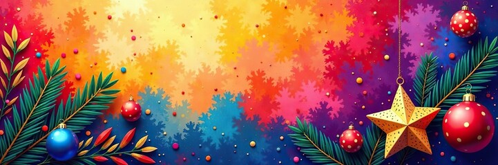 Obraz premium Vibrant and colorful hand painted abstract background with festive and trendy elements, trendy, wallpaper