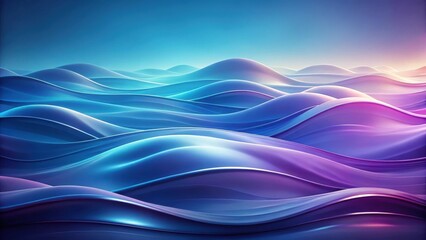 Abstract Blue and Purple Flowing Wavescape A Serene Digital Landscape of Undulating Forms and Smooth Transitions
