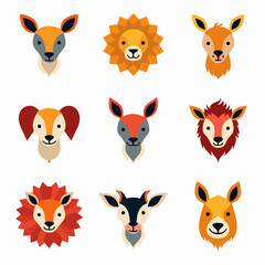 Cute wild animals cartoon vector illustration. Baby shower woodland animals illustration.	