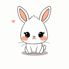 Obraz premium Happy Easter Bunny Vector illustration. Cute Rabbit cartoon character.