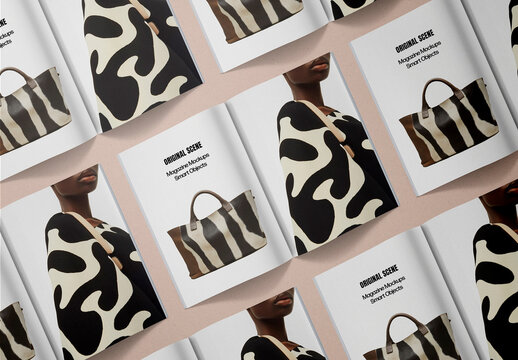 Open A4 Magazines Mockup