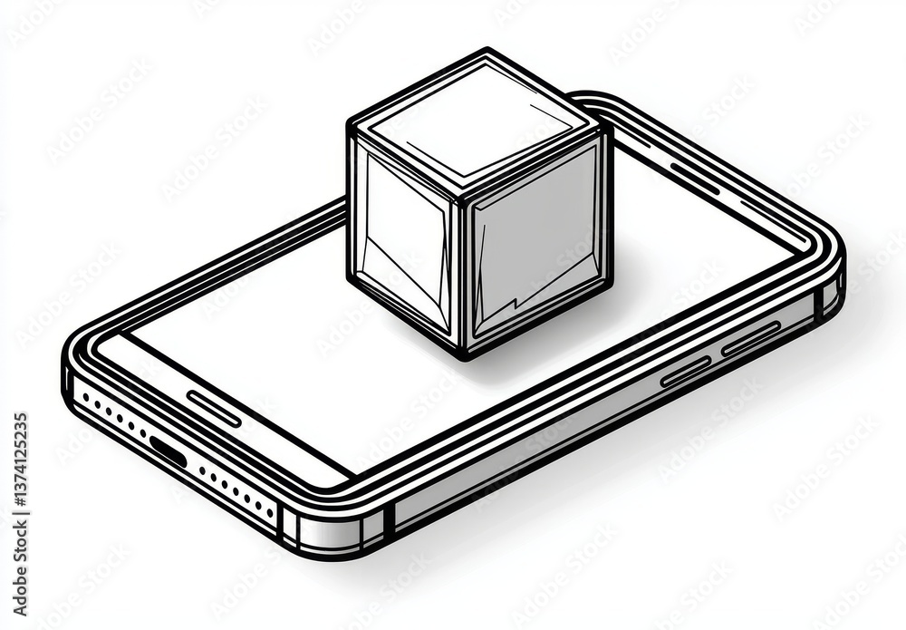 Poster a mobile icon that embodies the principles of augmented reality is a crucial component of the augmen