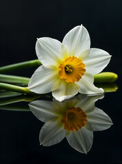 Fototapeta premium The elegant posture of white narcissus