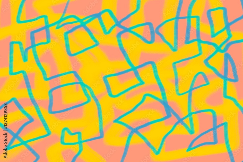 Poster colorful abstract lines create a lively pattern on a warm background