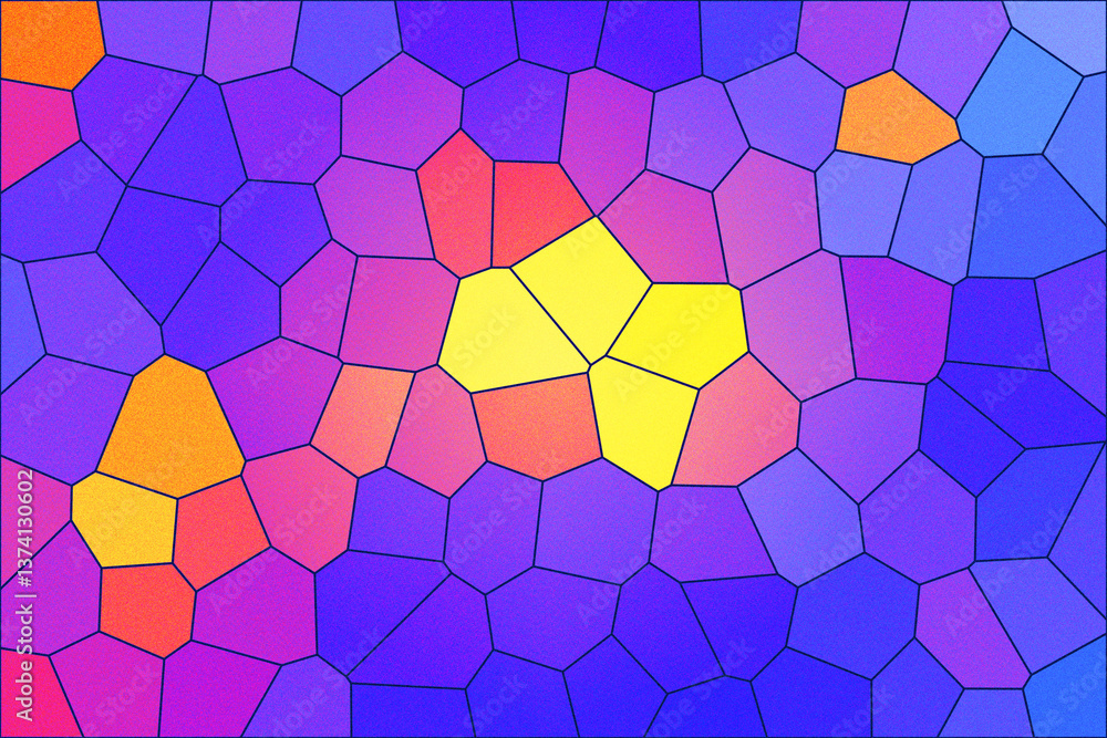Poster colorful geometric shapes create a vibrant mosaic pattern on a canvas
