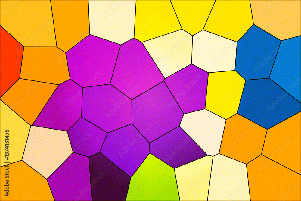 Poster vibrant hexagonal mosaic creates a colorful abstract display