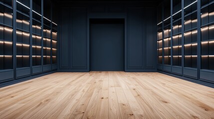 Modern minimalist retail space urban shopping district interior design showcase contemporary environment wide angle view aesthetic concept for retail experience