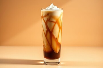 Iced coffee cocktail with cream
